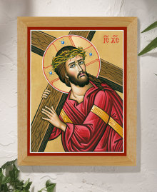 Carrying The Cross Original Icon 14" tall SOLD